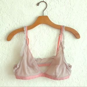Free People Pink And Peach Lace Bralette Large